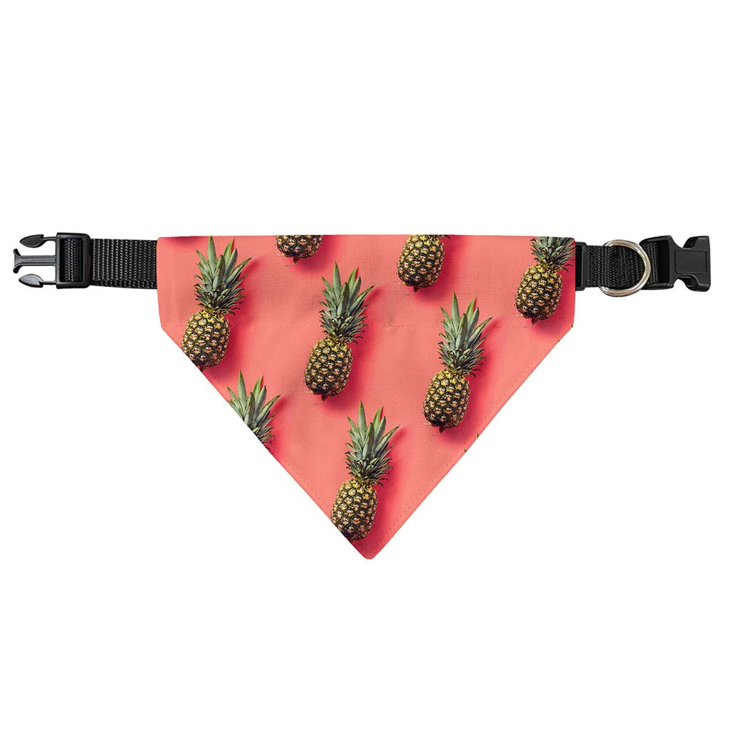 Pastel Pink Pineapple Pattern Print Over The Collar Dog Bandana