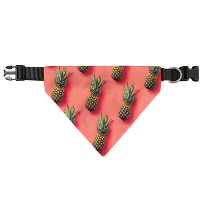 Pastel Pink Pineapple Pattern Print Over The Collar Dog Bandana