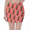 Pastel Pink Pineapple Pattern Print Pencil Mini Skirt