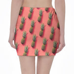 Pastel Pink Pineapple Pattern Print Pencil Mini Skirt