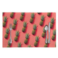 Pastel Pink Pineapple Pattern Print Placemat