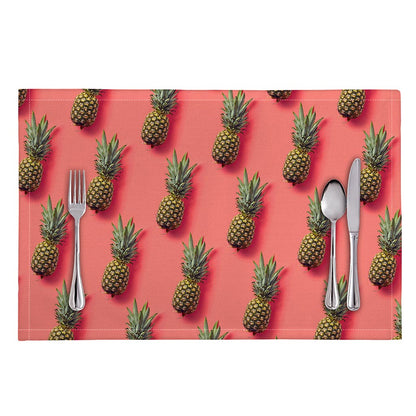 Pastel Pink Pineapple Pattern Print Placemat