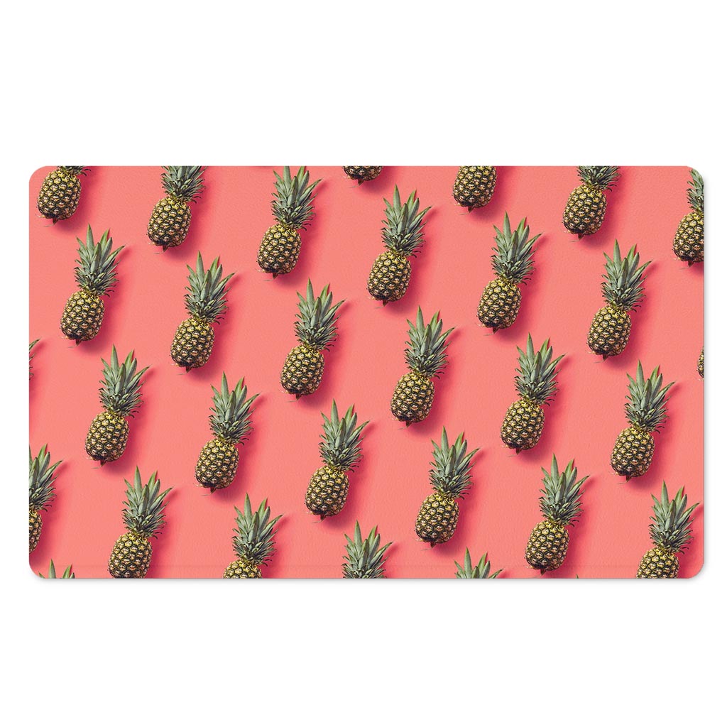 Pastel Pink Pineapple Pattern Print Polyester Doormat