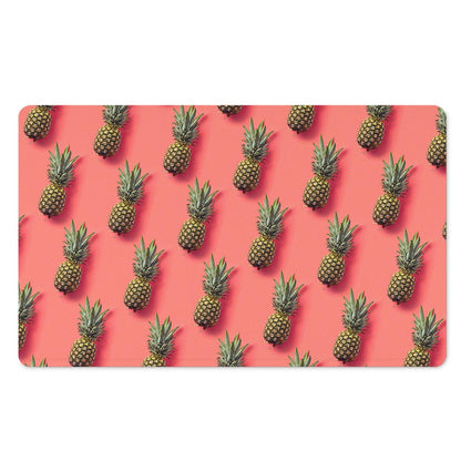 Pastel Pink Pineapple Pattern Print Polyester Doormat