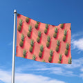 Pastel Pink Pineapple Pattern Print Polyester Flag