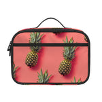 Pastel Pink Pineapple Pattern Print Portable Lunch Bag