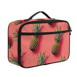 Pastel Pink Pineapple Pattern Print Portable Lunch Bag