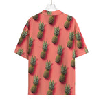 Pastel Pink Pineapple Pattern Print Rayon Hawaiian Shirt