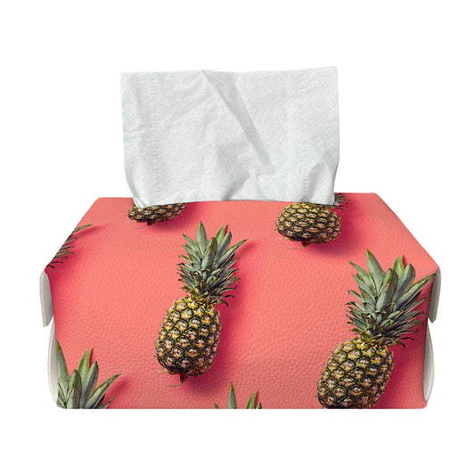Pastel Pink Pineapple Pattern Print Rectangle Tissue Box Cover