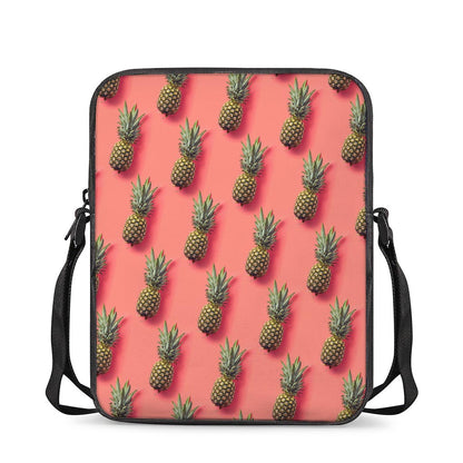 Pastel Pink Pineapple Pattern Print Rectangular Crossbody Bag