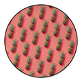 Pastel Pink Pineapple Pattern Print Round Floor Mat