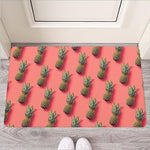 Pastel Pink Pineapple Pattern Print Rubber Doormat