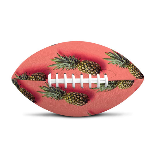 Pastel Pink Pineapple Pattern Print Rugby Ball
