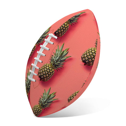 Pastel Pink Pineapple Pattern Print Rugby Ball