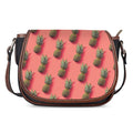 Pastel Pink Pineapple Pattern Print Saddle Bag