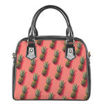 Pastel Pink Pineapple Pattern Print Shoulder Handbag