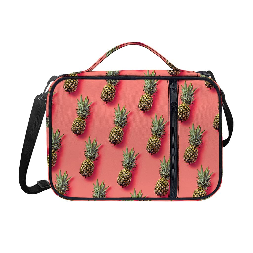Pastel Pink Pineapple Pattern Print Shoulder Strap Bible Bag