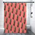 Pastel Pink Pineapple Pattern Print Shower Curtain