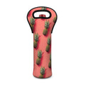 Pastel Pink Pineapple Pattern Print Single Neoprene Wine Tote
