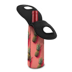 Pastel Pink Pineapple Pattern Print Single Neoprene Wine Tote