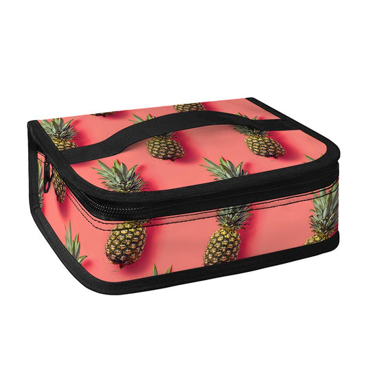 Pastel Pink Pineapple Pattern Print Small Lunch Bag