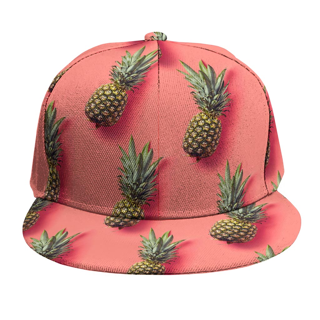 Pastel Pink Pineapple Pattern Print Snapback Cap
