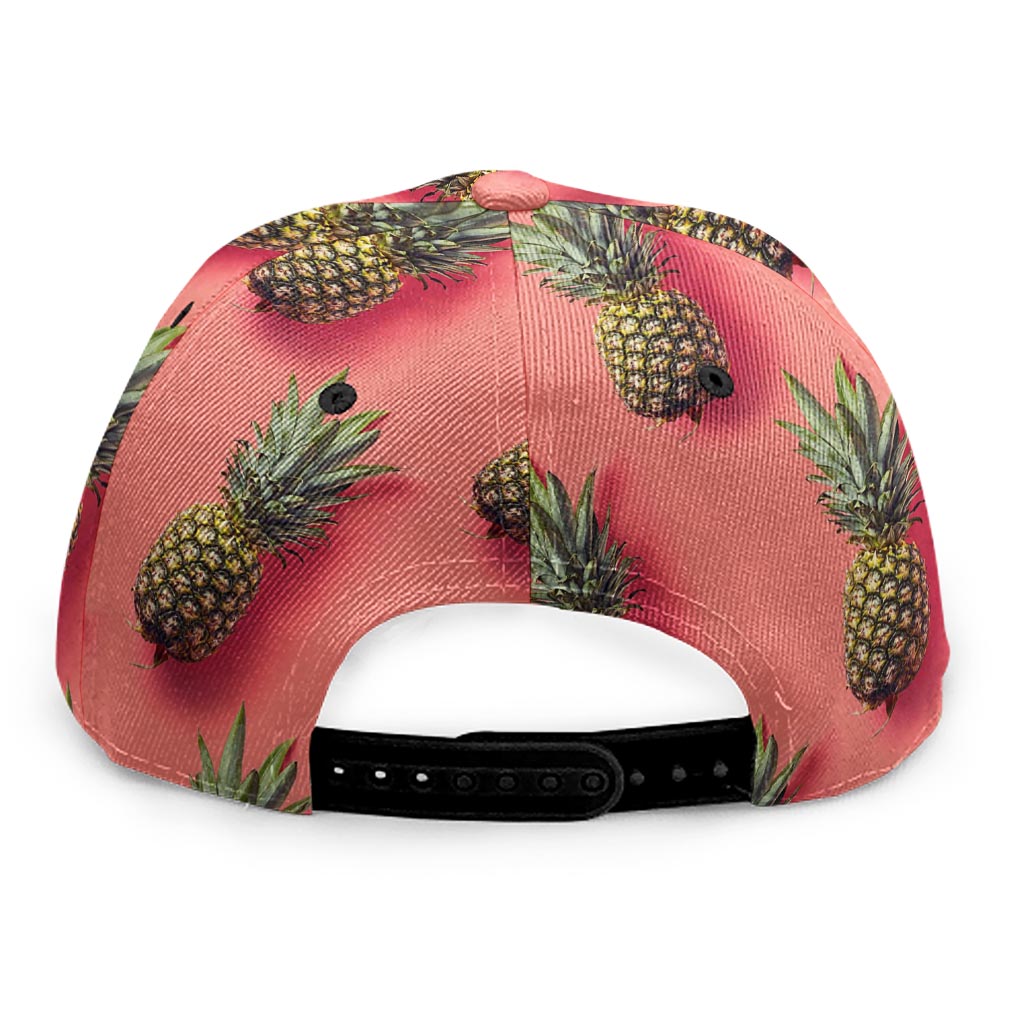 Pastel Pink Pineapple Pattern Print Snapback Cap