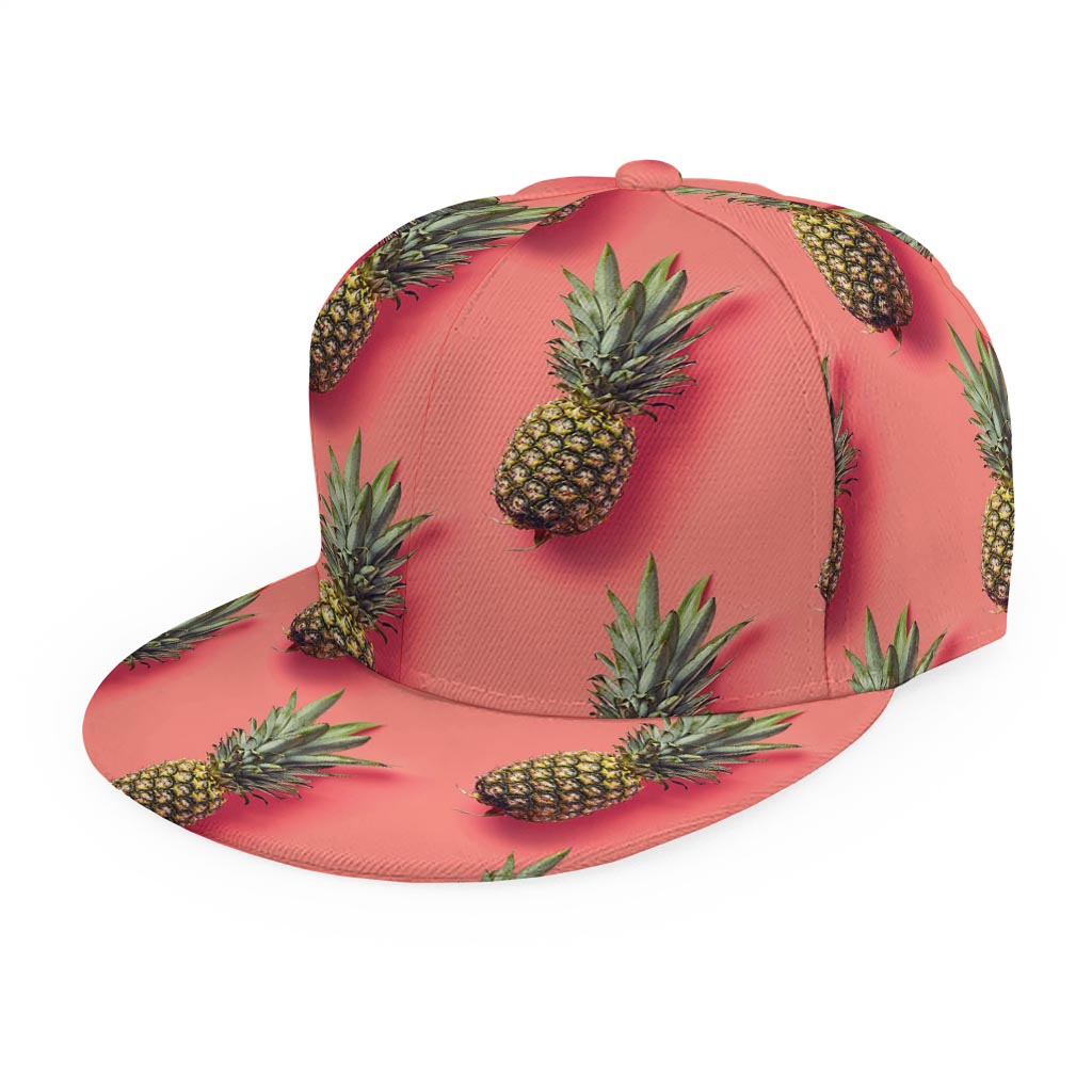 Pastel Pink Pineapple Pattern Print Snapback Cap