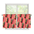 Pastel Pink Pineapple Pattern Print Tier Curtains