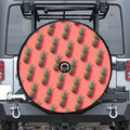 Pastel Pink Pineapple Pattern Print Tire Cover With Camera Hole