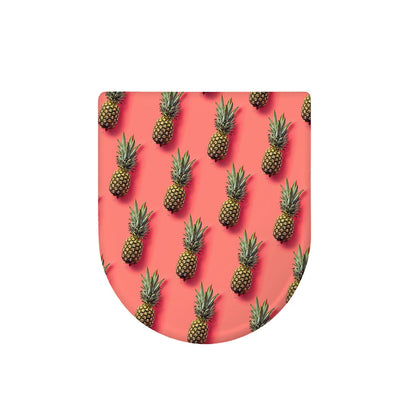 Pastel Pink Pineapple Pattern Print Toilet Lid Cover