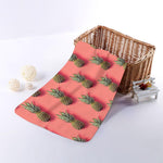 Pastel Pink Pineapple Pattern Print Towel