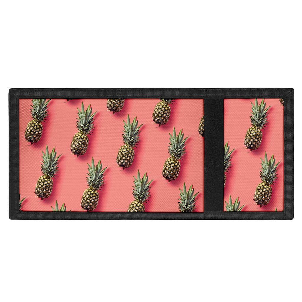 Pastel Pink Pineapple Pattern Print Trifold Wallet