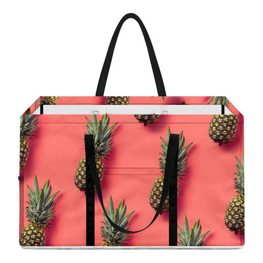 Pastel Pink Pineapple Pattern Print Utility Tote Bag