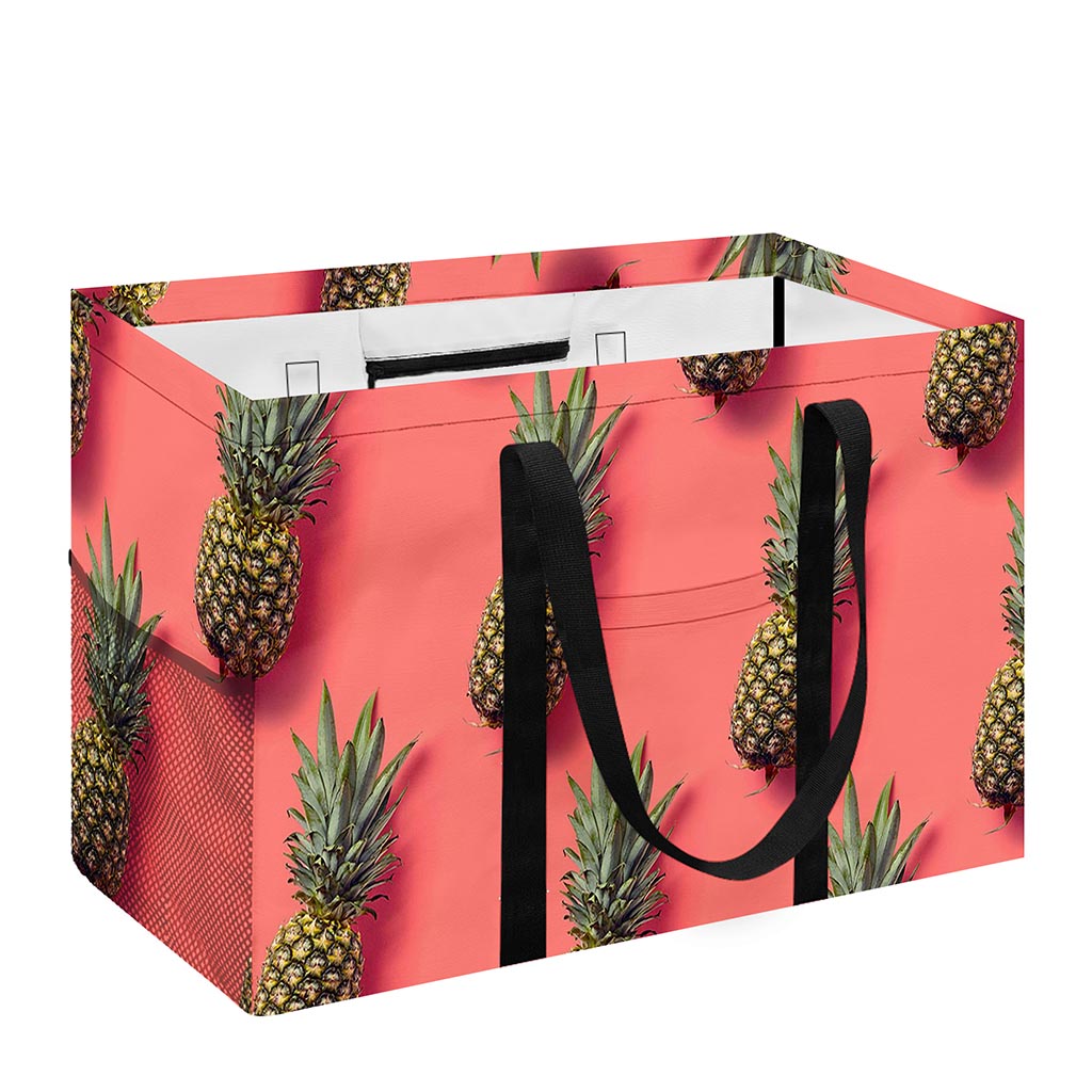 Pastel Pink Pineapple Pattern Print Utility Tote Bag