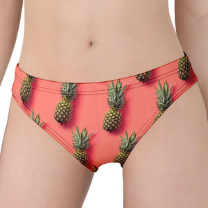 Pastel Pink Pineapple Pattern Print Women's Panties