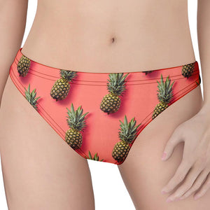 Pastel Pink Pineapple Pattern Print Women's Thong