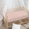 Pastel Pink Tattersall Pattern Print Baby Crib Sheet