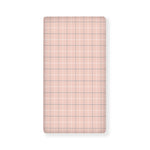 Pastel Pink Tattersall Pattern Print Baby Crib Sheet