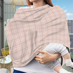 Pastel Pink Tattersall Pattern Print Baby Seat Cover