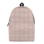 Pastel Pink Tattersall Pattern Print Backpack
