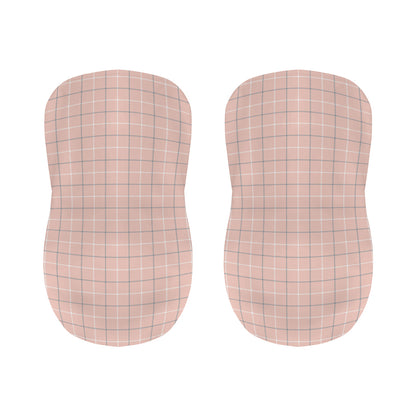 Pastel Pink Tattersall Pattern Print Bar Stool Covers