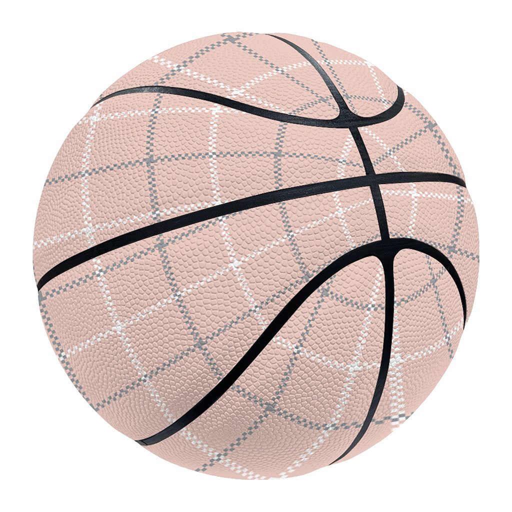 Pastel Pink Tattersall Pattern Print Basketball