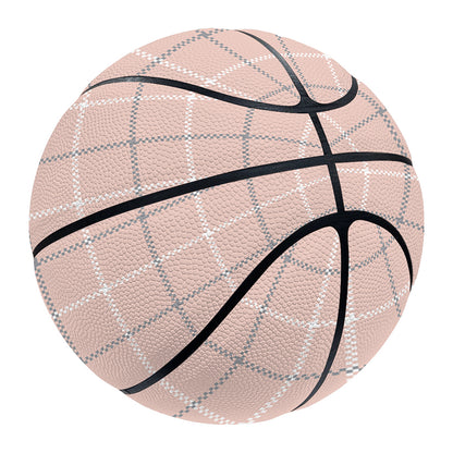 Pastel Pink Tattersall Pattern Print Basketball