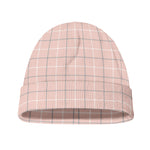 Pastel Pink Tattersall Pattern Print Beanie