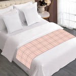 Pastel Pink Tattersall Pattern Print Bed Runner