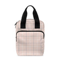 Pastel Pink Tattersall Pattern Print Bible Tote Bag