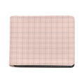 Pastel Pink Tattersall Pattern Print Bifold Wallet