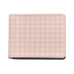 Pastel Pink Tattersall Pattern Print Bifold Wallet