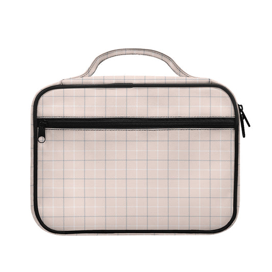 Pastel Pink Tattersall Pattern Print Briefcase Bible Bag